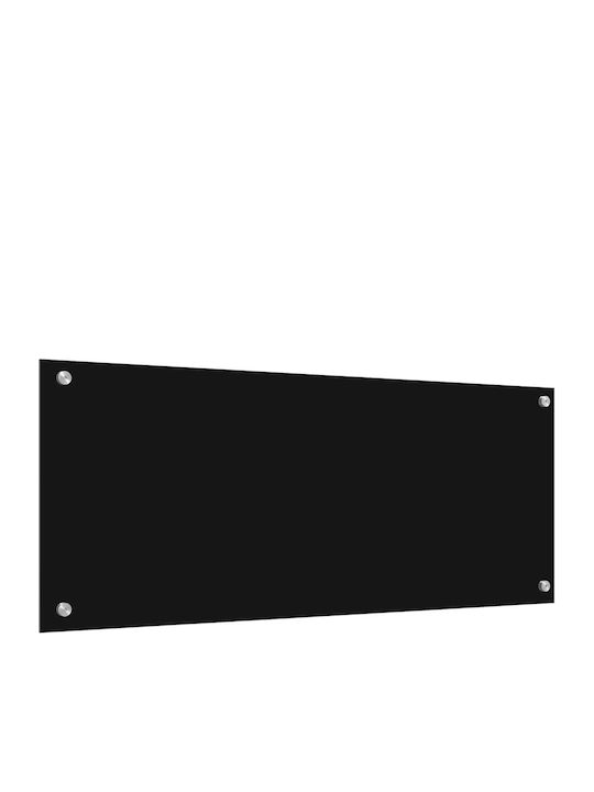 Vidaxl Kitchen Back Panel Black 100 x 40 x 0.8 cm Tempered Glass