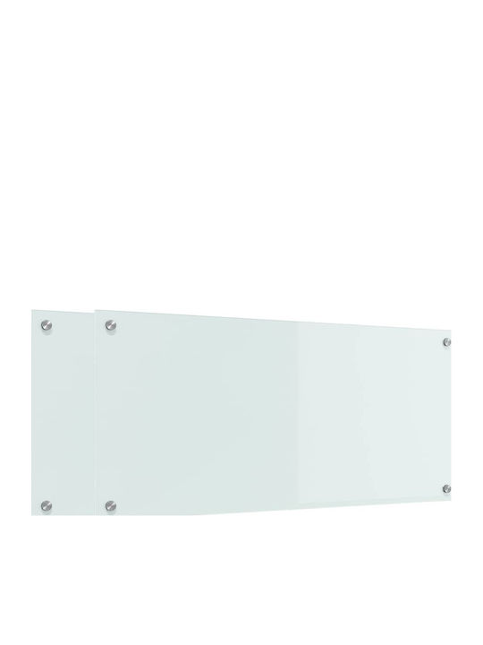 Vidaxl Kitchen Back Panel White 90 x 40 x 0.8 cm Tempered Glass