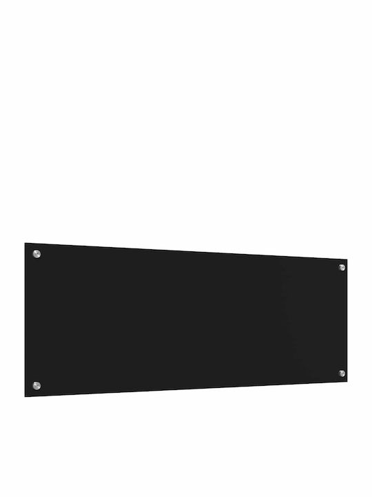 Vidaxl Back Panel Kitchen 2 Pcs Black 110 X 40 Cm Tempered Glass