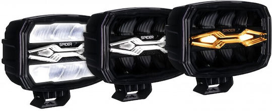 LED Фар X-spider Ninja 12v24v 80w DRL Бял Оранжев Строб IP69K
