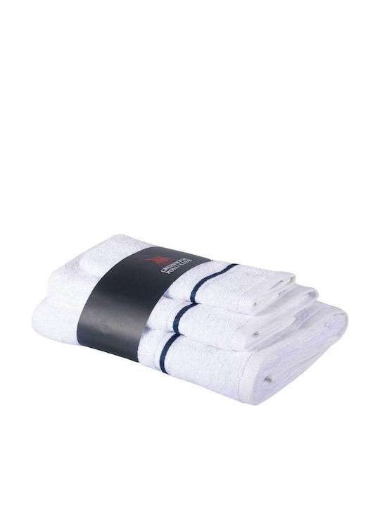 Greenwich Polo Club 3-tlg. Set Badetücher Cozy 4100 Weiße Gewicht 480gr/m²