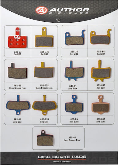 Author ABS-45 Hayes Stroker Trial Red Disc Brake Pads