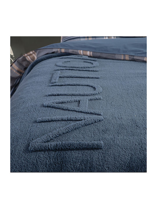 Nef-Nef Homeware Wave Fleece Blanket Super King 230x240cm Blue