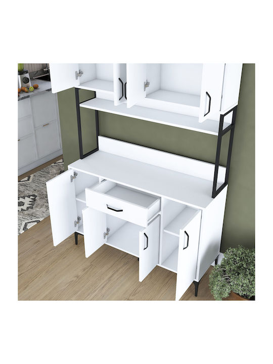Мебели за съхранение White дървен Бял 120x40x198.6см
