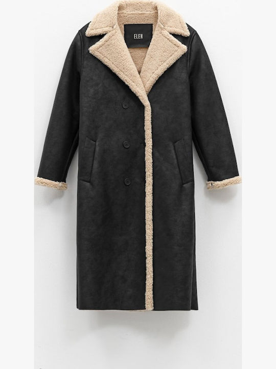 Eleh Women's Long Fur Black
