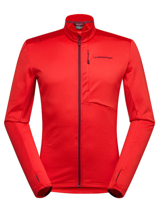 Men's Fleece Cardigan Mountain Red