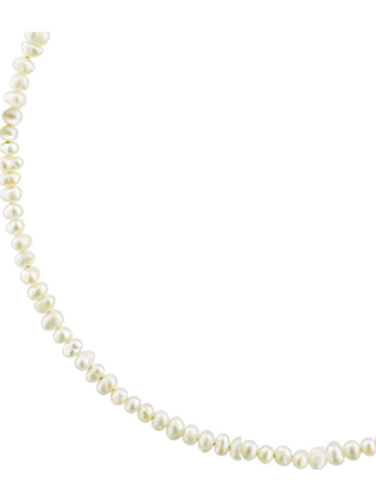 14K Gold Bracelet Clasp White Pearls 3-3.5mm M123728