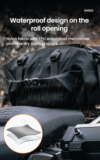 Loboo Waterproof Motorcycle Tail Bag 30lt Black