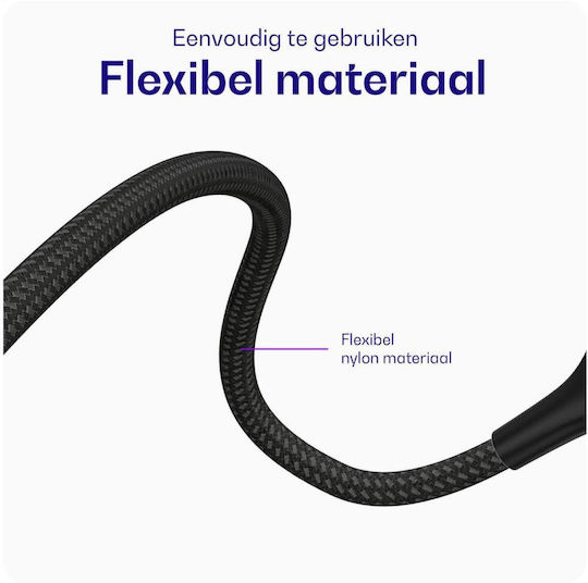 Buddi Flex Tip-C în MicroUSB Negru 2m