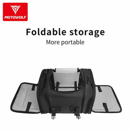 Motowolf Waterproof Motorcycle Tail Bag 60lt Black