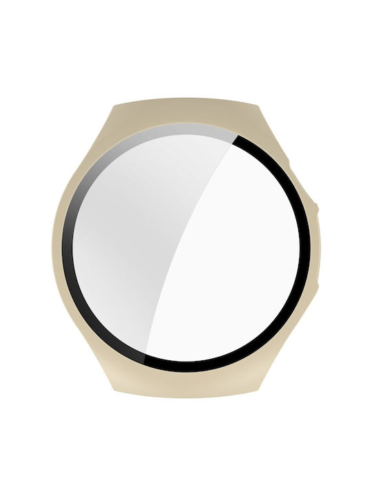 Пластмасов Калъф със Стъкло в Бежов цвят за Huawei Watch 5 - 46 мм
