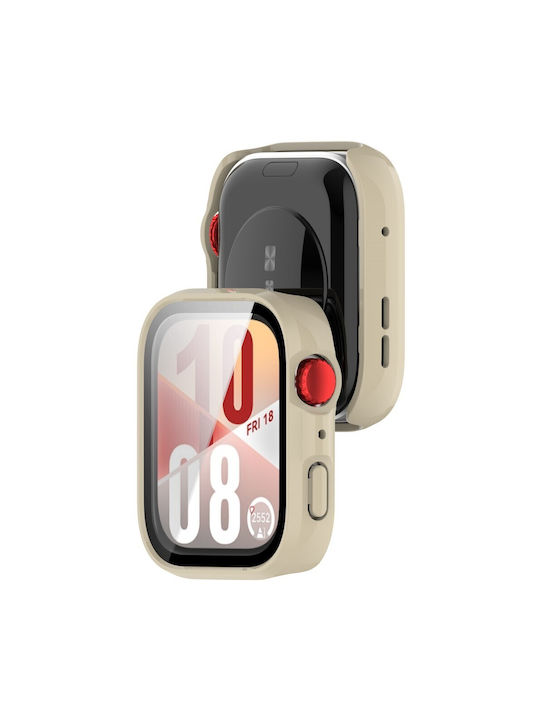 Πλαστική Θήκη με Τζαμάκι σε Μπεζ χρώμα για Huawei Watch Fit 4