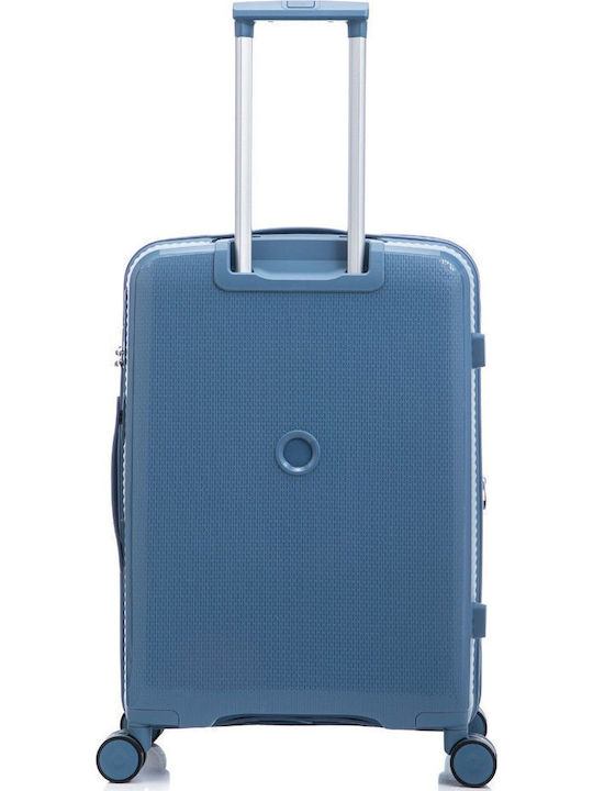 RCM Medium Hard Blue Travel Suitcase with 4 Wheels Height 66cm