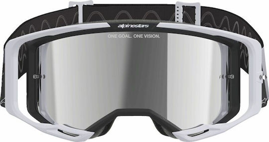 Motocross-Schutzbrille Alpinestars Vision 8 Lahnd Iron Camo Mirror-sil