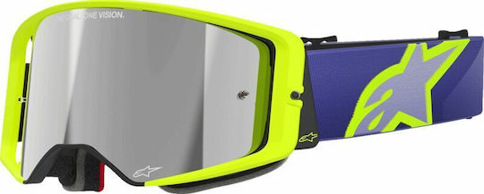 Motocross Goggles Alpinestars Supertech Corp Purple Yellow Mirror-sil