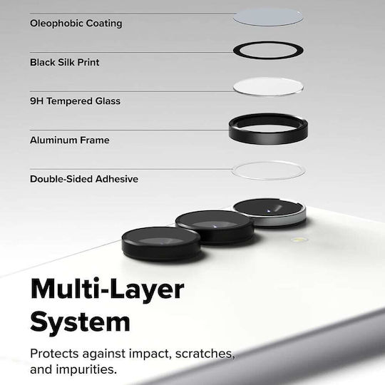 Ringke Frame Protector Προστασία Κάμερας Tempered Glass Μαύρο για το Galaxy S25 FE