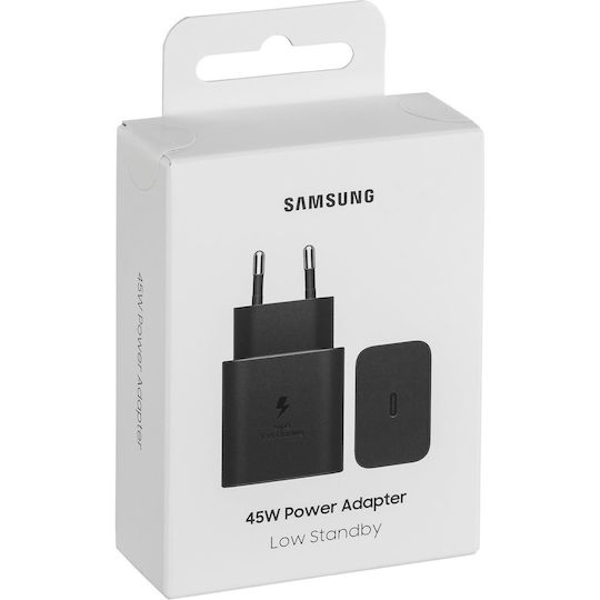 Samsung Charger Without Cable with USB-C Port 45W Power Delivery / Quick Charge 2.0 Blacks (EP-T4511NBEGEU)