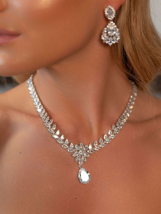Hair Duty Set with Necklace & Earrings with Stones Hair Duty Set with Necklace & Earrings with Stones