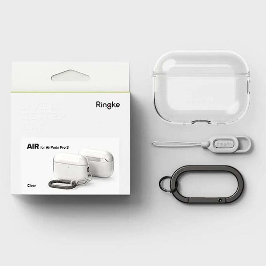 Ringke Air Θήκη Σιλικόνης με Γάντζο σε Διάφανο χρώμα για Apple AirPods Pro 3