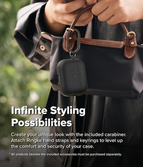 Ringke Onyx Magnetic Hülle Silikon mit Haken in Schwarz Farbe für Apple AirPods Pro 3