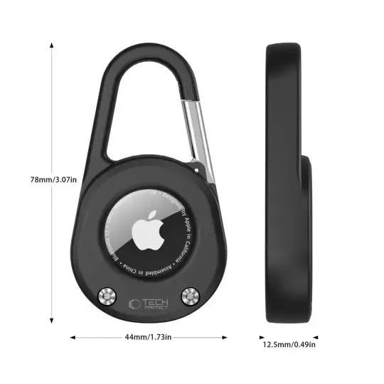 Tech-Protect Slidelock Carabiner Θήκη Μπρελόκ για AirTag σε Μαύρο χρώμα