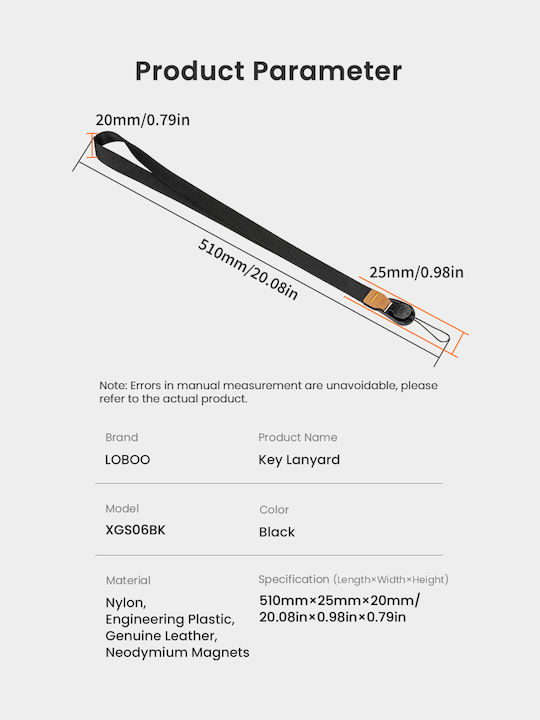 Xgs06bk Key Lanyard （quick Magnetic Release）