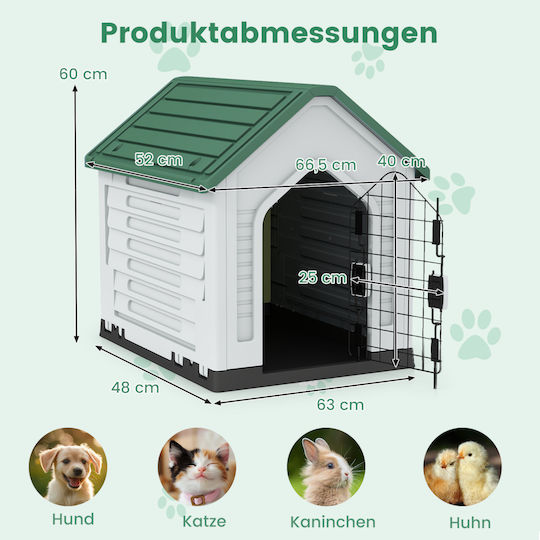 Costway Hundehaus Kunststoff Außenbereich Grün