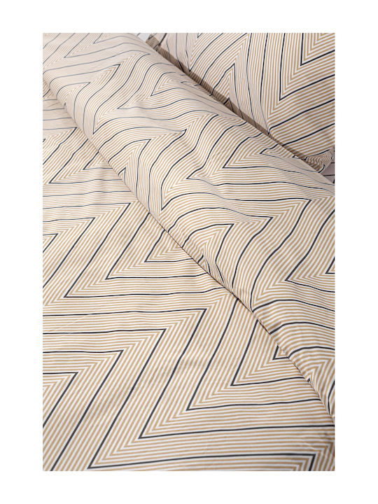 Guy Laroche Cotton Duvet Cover Set 165x225cm Single With Pillowcase Canyon Natural