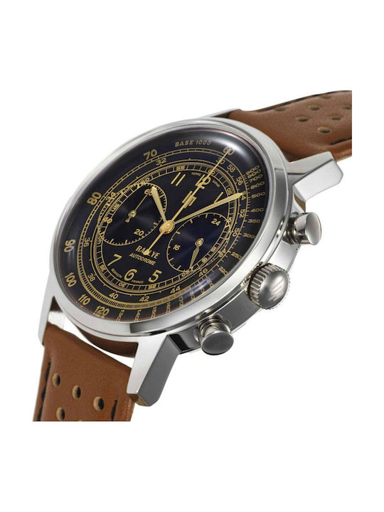 Lip Watches Rallye Meca Мъжки Часовник 40mm Хронограф На Батерия С Кафява Кожена Каишка