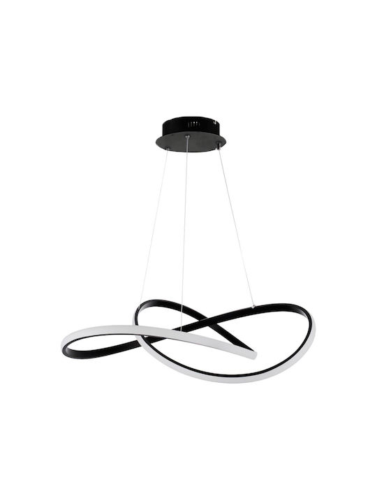 VenCore Κρεμαστό Φωτιστικό Μαύρο LED Πλέγμα 56x56εκ.