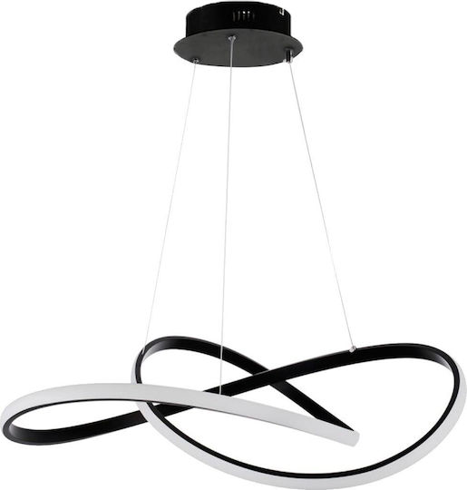 VenCore Black LED Pendant Ceiling Light with Warm to Cool White Light Grid 56x56cm