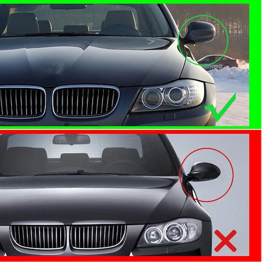 Spiegelabdeckungen Clips Schwarz Klavierlack Batman Stil Für Bmw E90 E91 E92 E93 Facelift