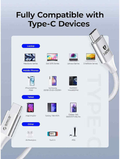 Orico Cdx-100cc-bk-bp Cable Usb C M To Usb C M 1m Black