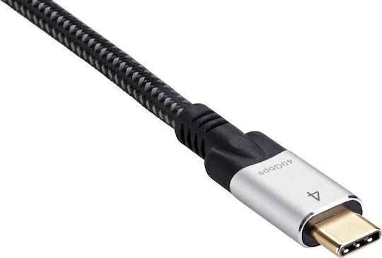 VCOM Braided USB 2.0 Cablu USB-C bărbătesc - USB-C 240W Negru 1.2m
