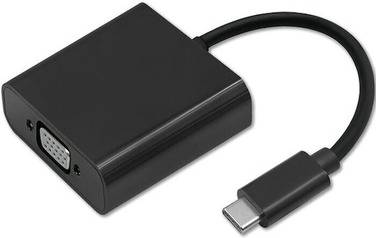 Qoltec Convertor USB-C Masculin În VGA Feminin 1 Bucată 50376