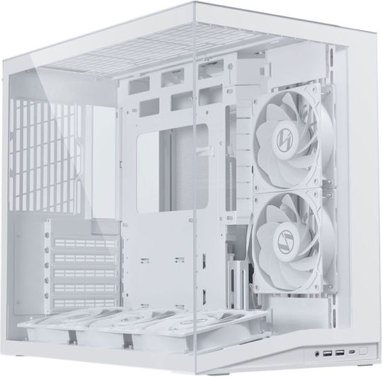 Lian Li O11 Dynamic Mini V2 Flow Gaming Midi Tower Кутия За Компютър Със Страничен Прозорец Бяла