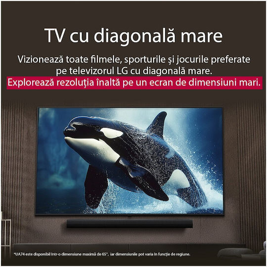 LG Смарт Телевизор 65" 4K UHD Direct LED 65UA74003LB HDR (2025)