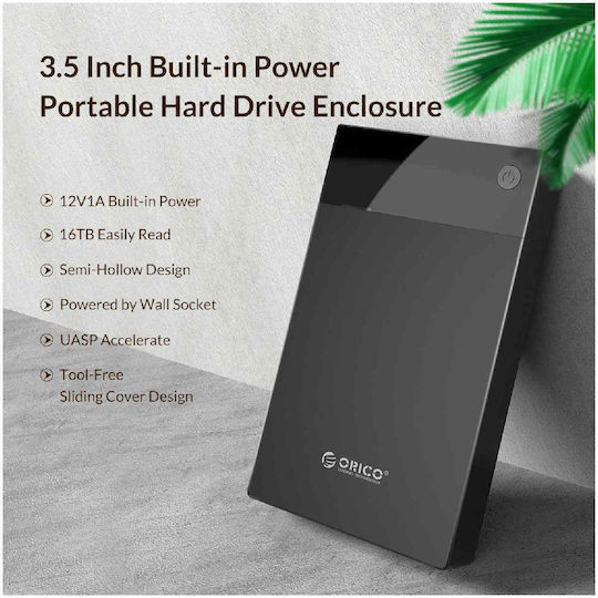 Orico 3599u3-eu-bk 3.5" 8.89 Cm Enclosure 3.5"/2.5" Hdd Ssd Sata Usb 3.0 Black