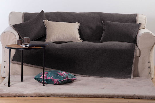 Nef-Nef Homeware New Tanger Three-Seater Sofa Throw 2 Sides 180x300cm Brown Ecru