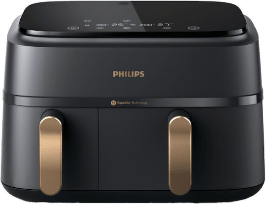 Philips 3000 Series Friteuză cu aer cu Coș Detașabil Dublu 9lt Negru