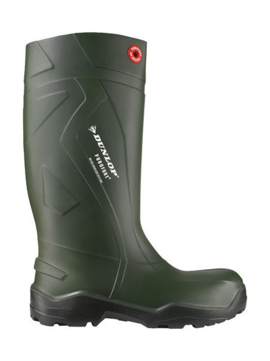 Dunlop Purofort+ O4 Non-Slip Work Wellies Knee Green