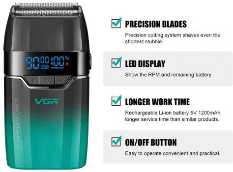 VGR V-308 Foil Electric Shaver Face Rechargeable / Corded