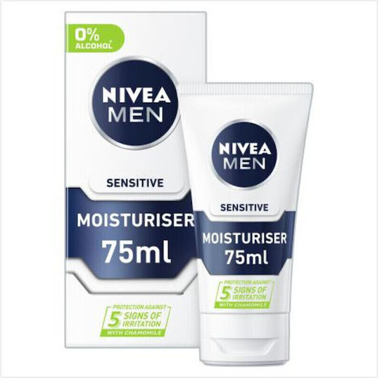 Nivea Men Sesitive Moisturiser 24ωρη Ενυδατική Ανδρική Κρέμα Προσώπου Ημέρας 75ml