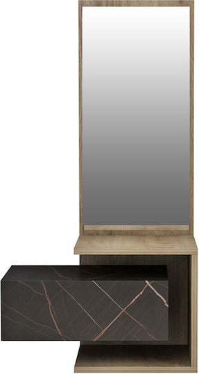 Maira Entry Furniture with Mirror Σονόμα-black Marble 49.1x31.3x90cm