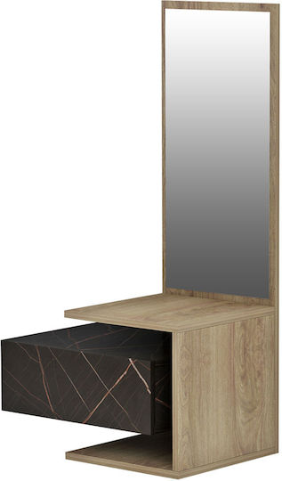 Maira Entry Furniture with Mirror Σονόμα-black Marble 49.1x31.3x90cm