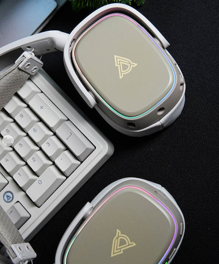 Ajazz AHM09 MAX Über Ohr Gaming-Headset mit Verbindung Bluetooth / USB Weiß