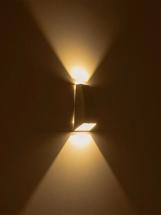 kelvo Flux Επιτοίχιο Εξωτερικό Σποτ LED IP65 6W με Θερμό Λευκό Φως 5x8.5x17εκ.