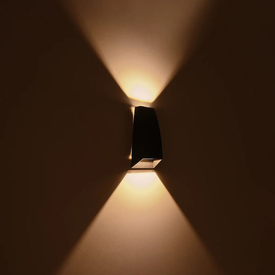 kelvo Flux Стенно Външно Спот Осветление LED IP65 6W с Топло бяло Светлина 5x8.5x17εκ.
