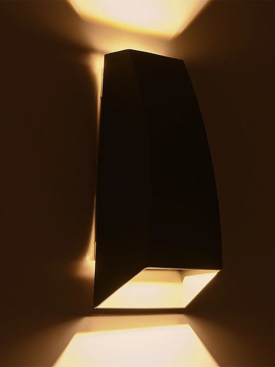 kelvo Flux Wall-Mounted Outdoor Spot Light LED IP65 6W with Warm White Light 5x8.5x17εκ.