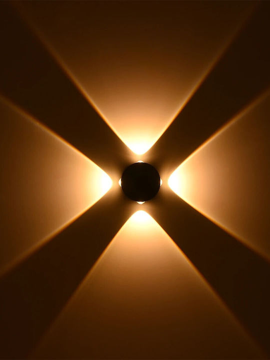 kelvo Arkos Wall-Mounted Outdoor Spot Light LED IP65 8W with Warm White Light 13x5.5x13εκ.